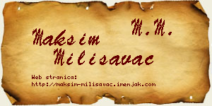 Maksim Milisavac vizit kartica